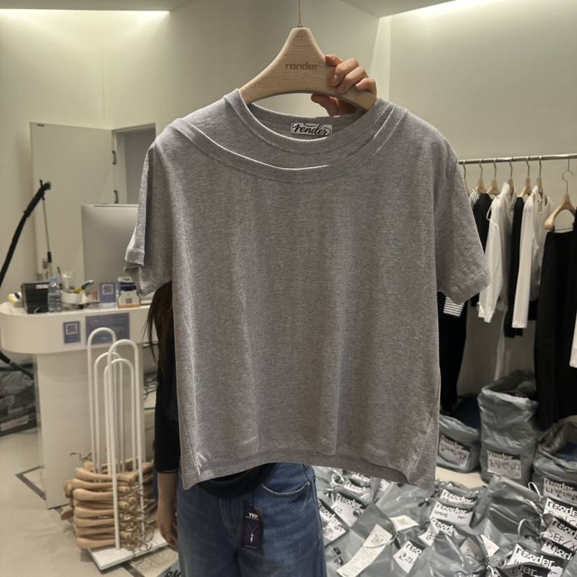 RENDER韓國直郵女裝新款推薦真品休閑時尚人氣T恤假兩件雙層RENDERT恤
