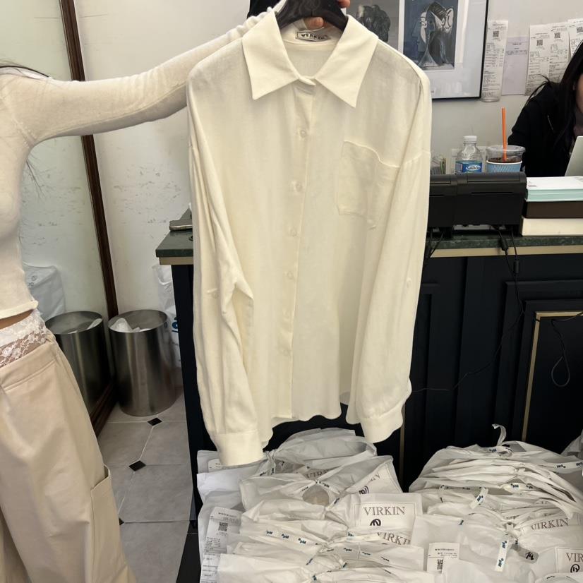 VIRKIN東大門代購女裝新款人氣熱賣時尚26春夏襯衫蕾絲衫亞麻VIRKIN襯衫/蕾絲衫