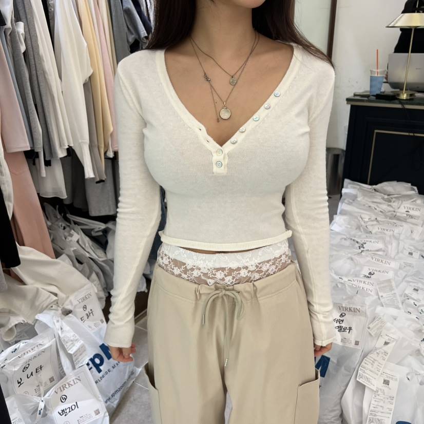 VIRKIN東大門直郵女士新品推薦26春夏時尚人氣針織衫紐扣VIRKIN針織衫