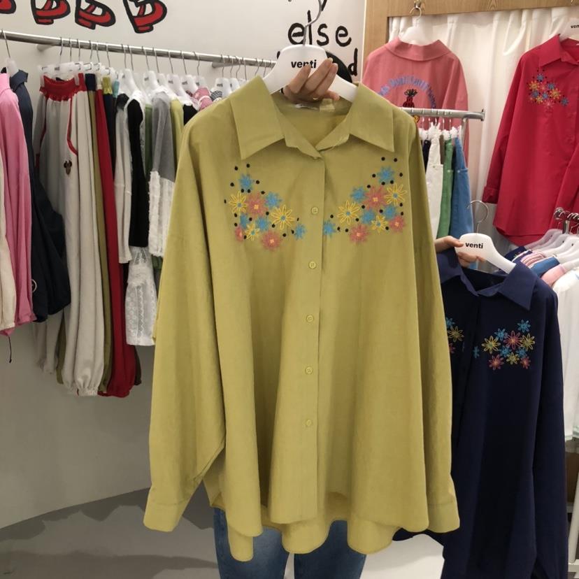 VENTI韓國代購女裝新品時尚人氣職業26春夏襯衫蕾絲衫刺繡VENTI襯衫/蕾絲衫