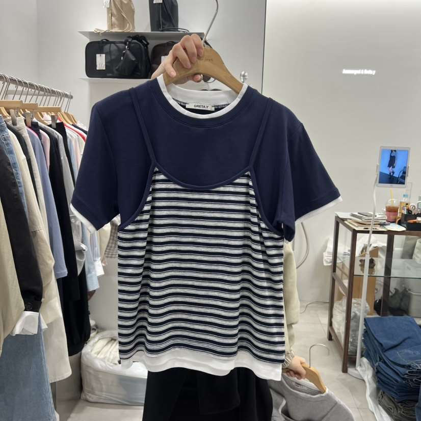 ANN MARGRET東大門直郵女士新品推薦T恤假兩件GRETA.YT恤