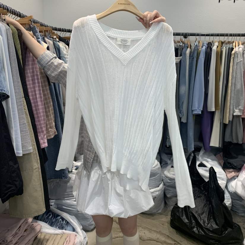 ALMOND PEPE東大門直郵女裝新款推薦26春夏針織衫亞麻布ALMOND PEPE針織衫