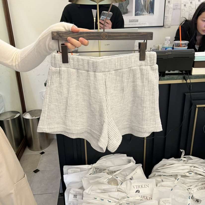 VIRKIN韓國代購女裝新款人氣真品職業26春夏熱賣短褲華夫格VIRKIN短褲