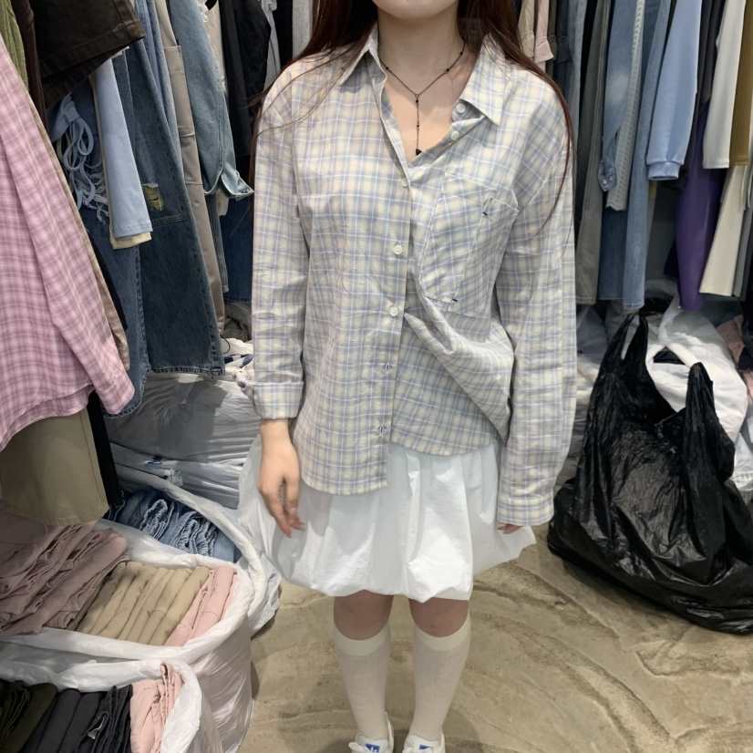 ALMOND PEPE韓國代購女裝新品26春夏襯衫蕾絲衫不對稱口袋ALMOND PEPE襯衫/蕾絲衫