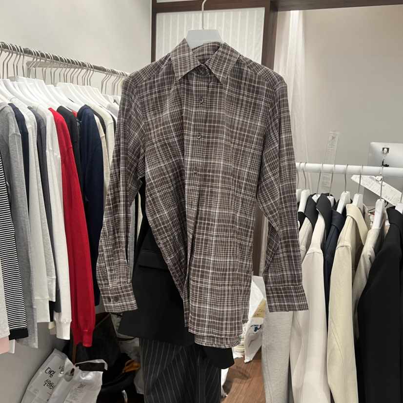 UNDERSTANDING韓國直郵女士新品真品休閑熱賣襯衫蕾絲衫格子UNDERSTANDING襯衫/蕾絲衫