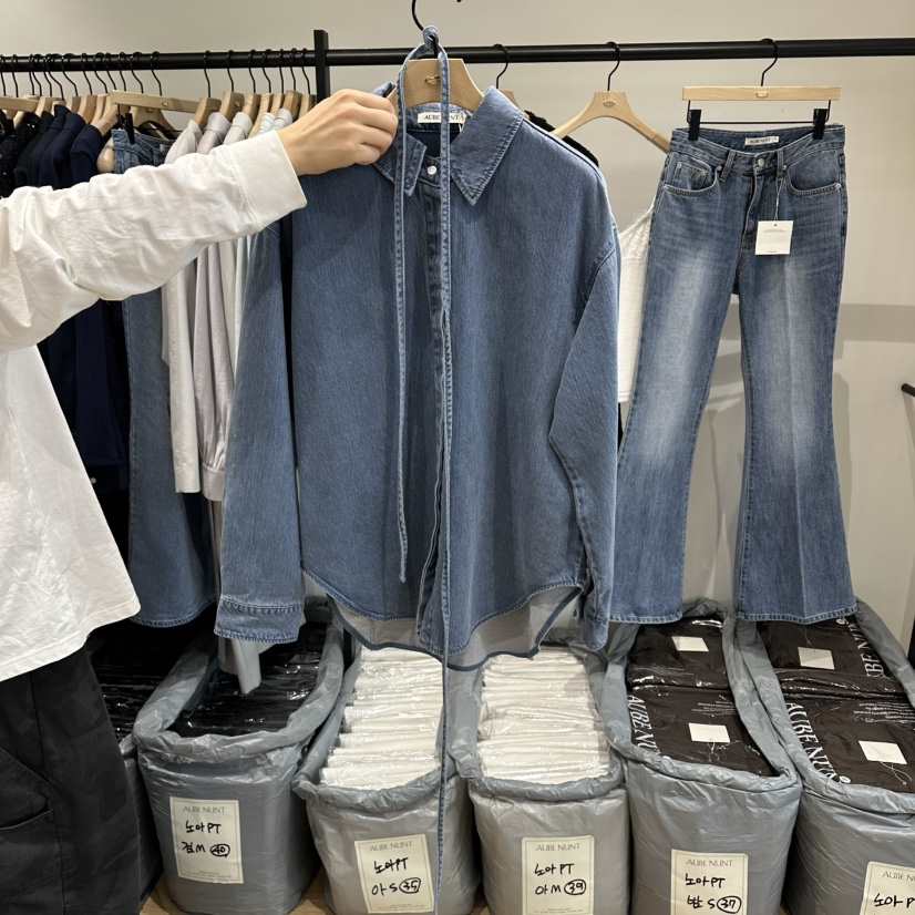 aube nunt韓國代購女裝新款時尚26春夏真品休閑襯衫蕾絲衫aube nunt襯衫/蕾絲衫