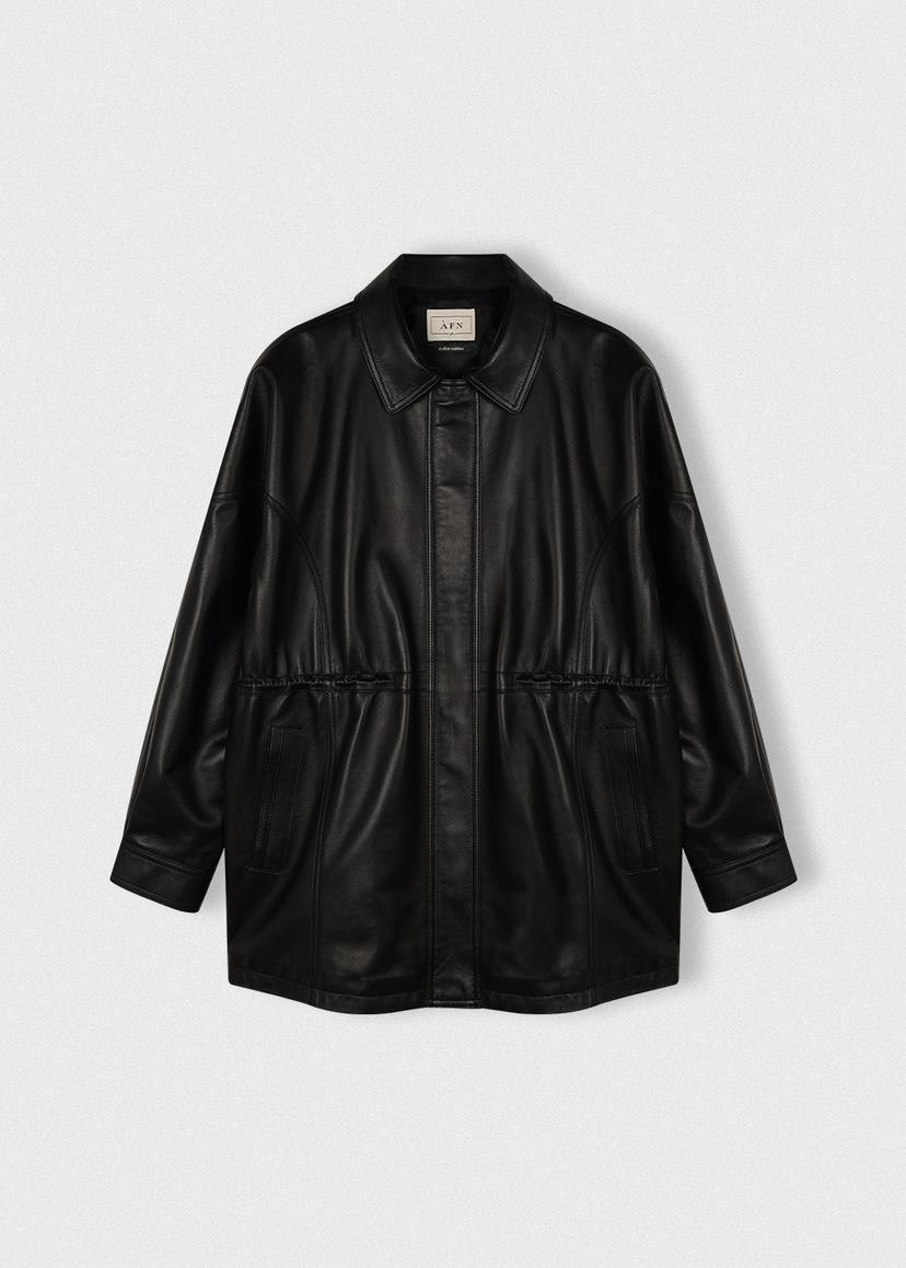 A Flan東大門代購女士新品時尚熱賣休閑職業26春夏皮衣復古AFN/FLAN EDITION皮衣