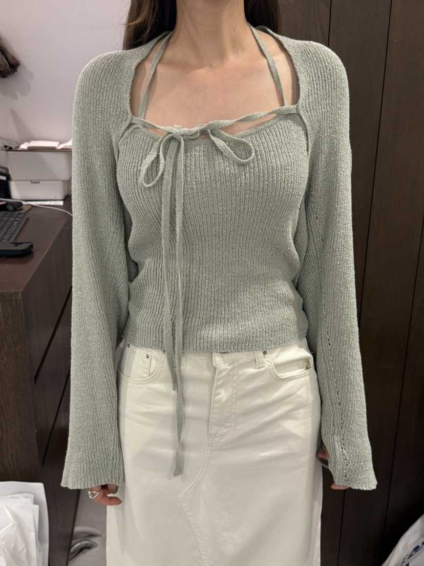 LEGACY韓國直郵女裝新品時尚針織衫不含內搭棉質短款開衫LEGACY針織衫