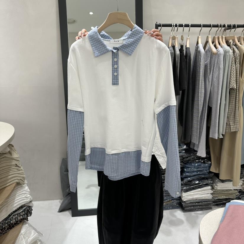 AURA東大門實拍女士新款人氣推薦真品休閑職業時尚長袖T恤Au ra長袖T恤