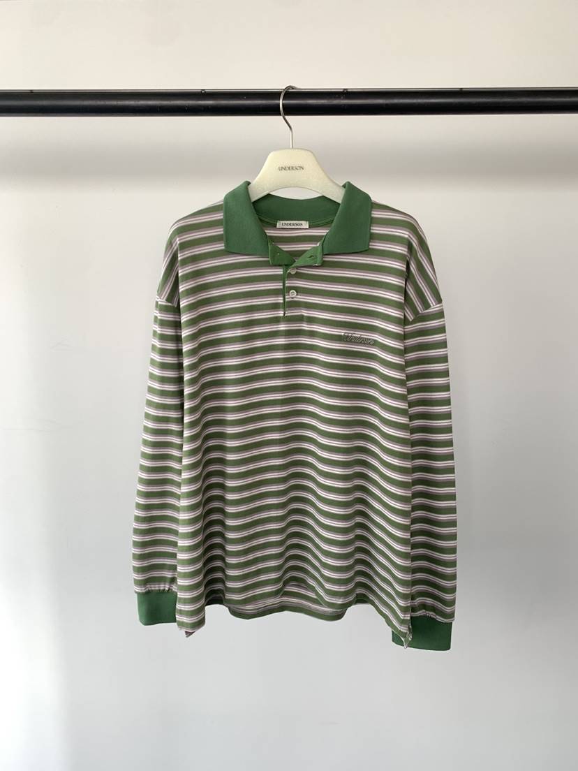 UNDERSON韓國直郵女士新品時尚職業熱賣推薦人氣長袖T恤條紋UNDERSON長袖T恤