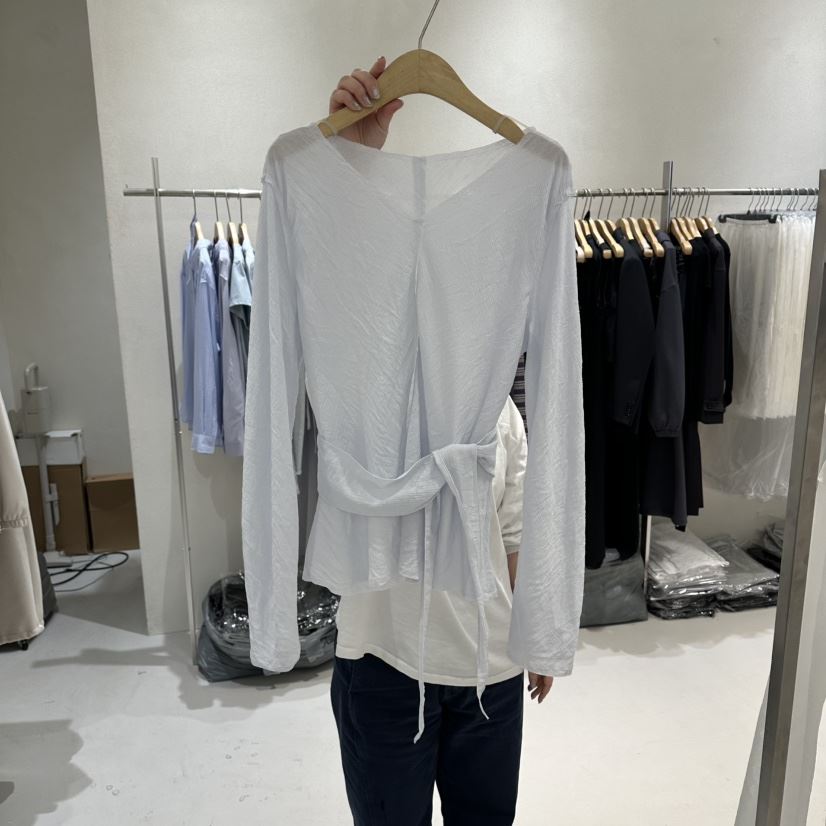 OVU東大門直郵女裝新款推薦休閑熱賣時尚襯衫蕾絲衫含圍巾OVU襯衫/蕾絲衫