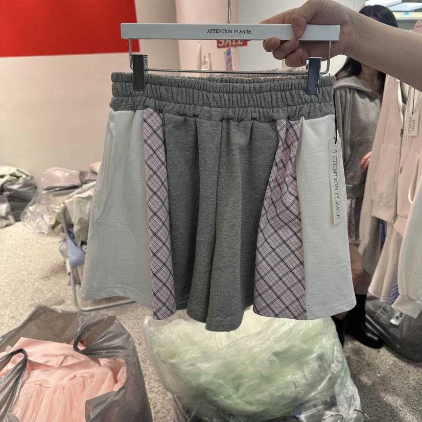 ATPZ東大門直郵女裝新款推薦26春夏時尚休閑熱賣短褲格子ATTENTION PLEAES短褲