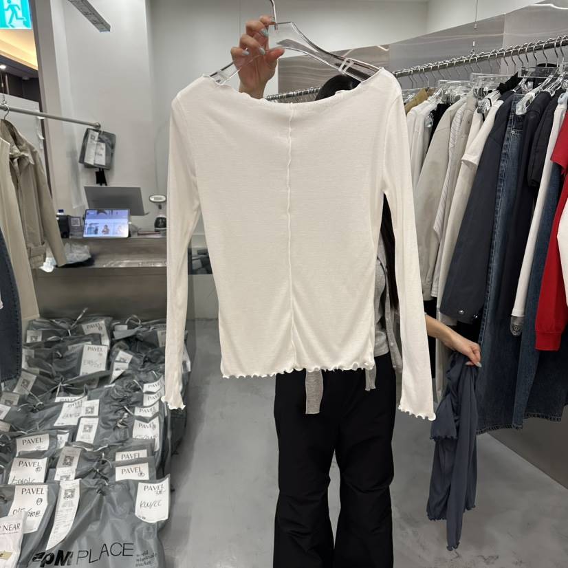PAVEL韓國直郵女裝新款人氣時尚真品推薦26春夏長袖T恤船領PAVEL長袖T恤