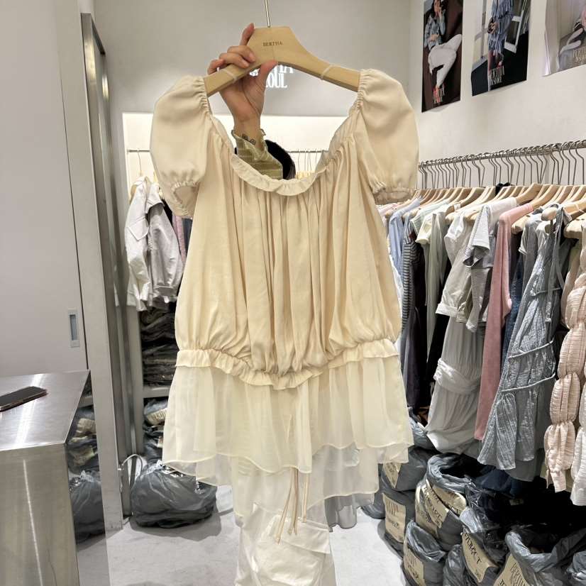 BERTHA東大門代購女士新款真品26春夏時尚襯衫蕾絲衫雪紡BERTHA襯衫/蕾絲衫