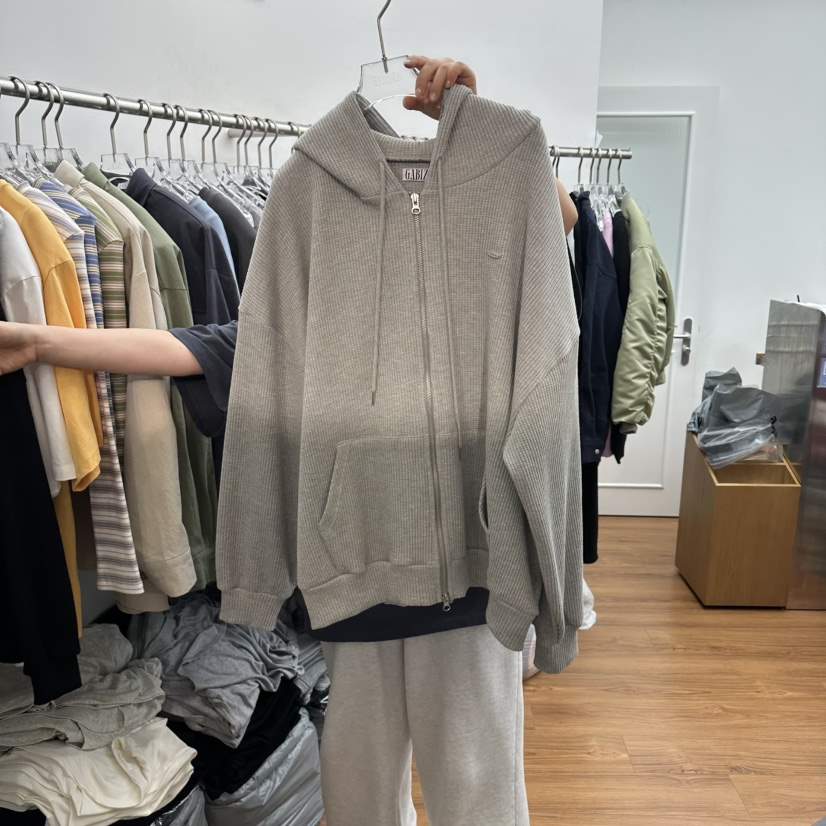 GABIZON東大門代購女裝新款時尚真品夾克華夫格連帽衫拉鏈GABIZON夾克