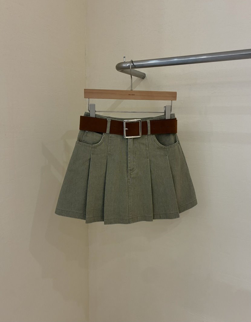 MUSE-P東大門實拍女士新品推薦人氣真品短裙不含腰帶褶裥MUSE-P短裙