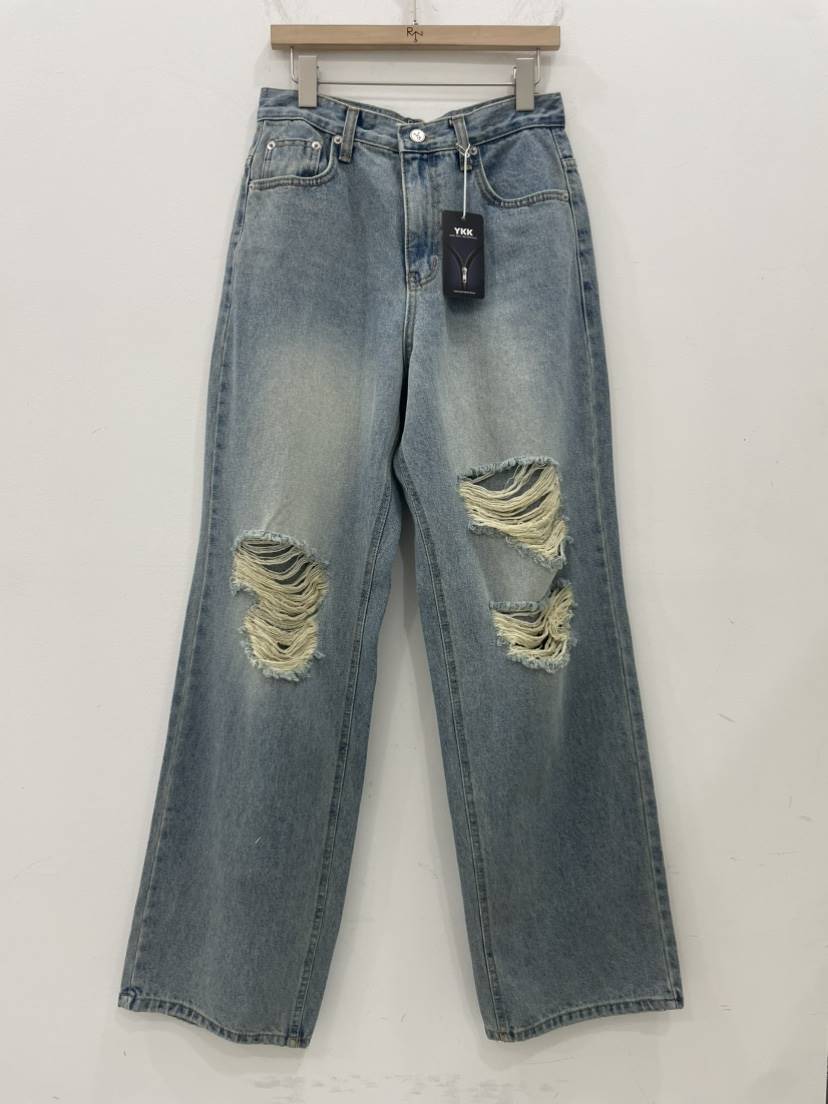 REIZ東大門代購女裝新品真品推薦時尚26春夏休閑牛仔褲復古REIZ牛仔褲