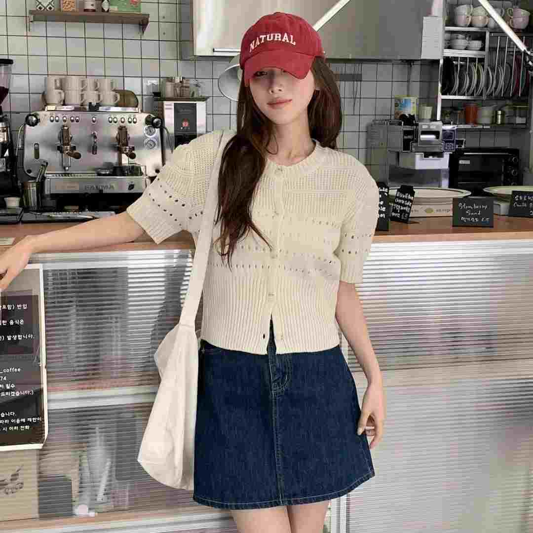 EPI JEAN-T東大門代購女裝新品熱賣真品針織衫泡泡袖開衫EPI JEAN-T針織衫