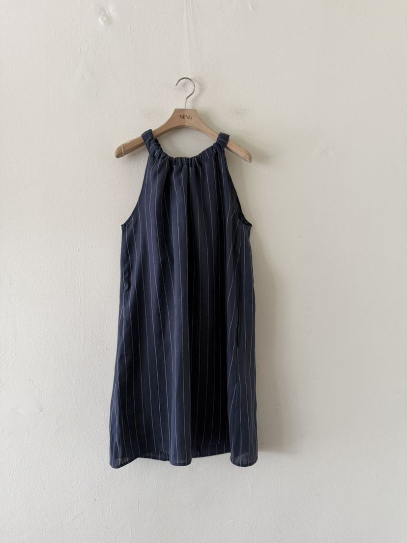 MENG東大門直郵女士新品熱賣時尚休閑推薦連衣裙羊駝條紋MENG連衣裙