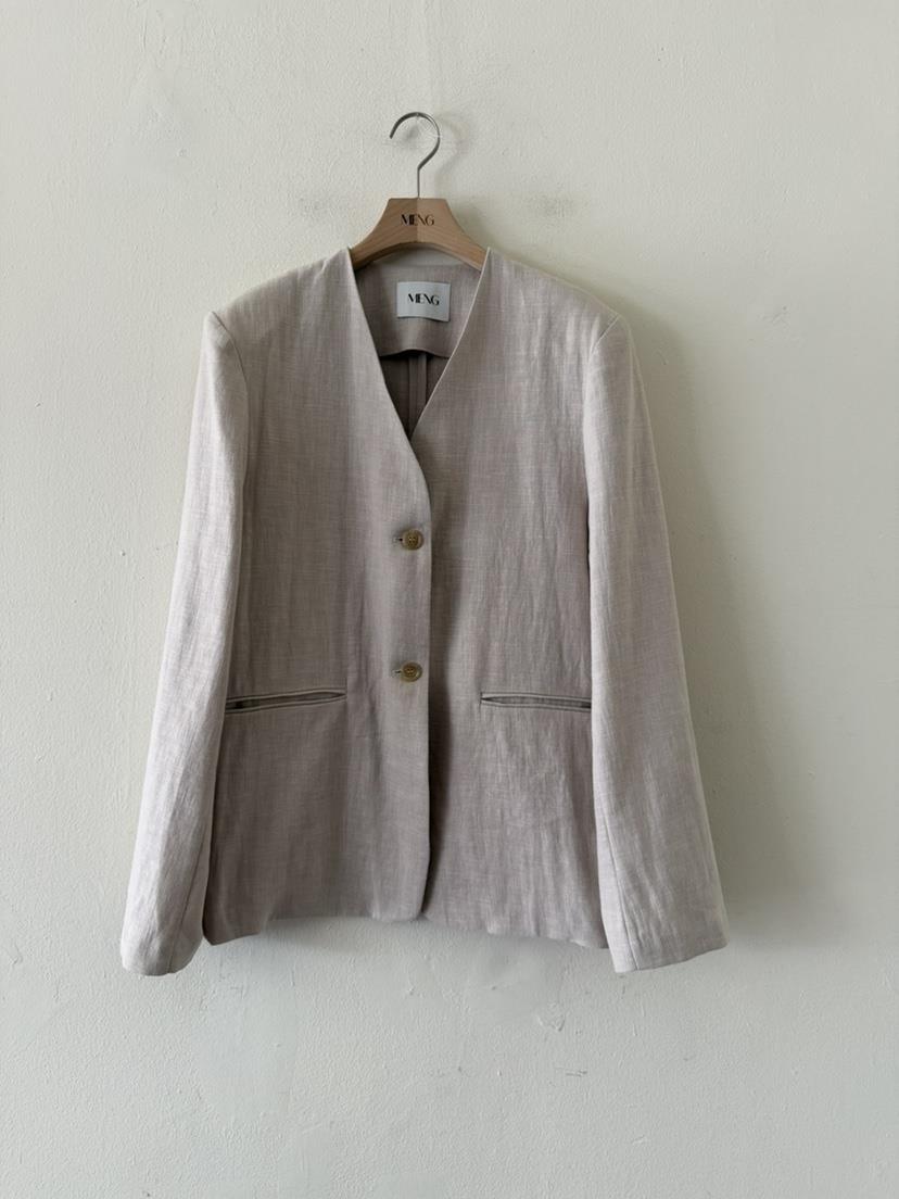 MENG東大門直郵女士新品真品時尚人氣推薦休閑夾克亞麻布MENG夾克