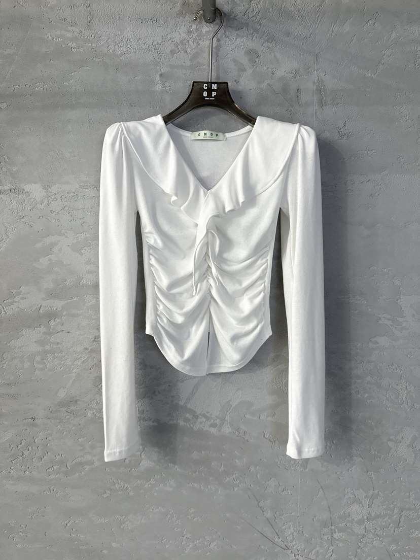 COME OPEN/HAPER東大門實拍女士新款人氣長袖T恤荷葉邊COME OPEN/HAPER長袖T恤