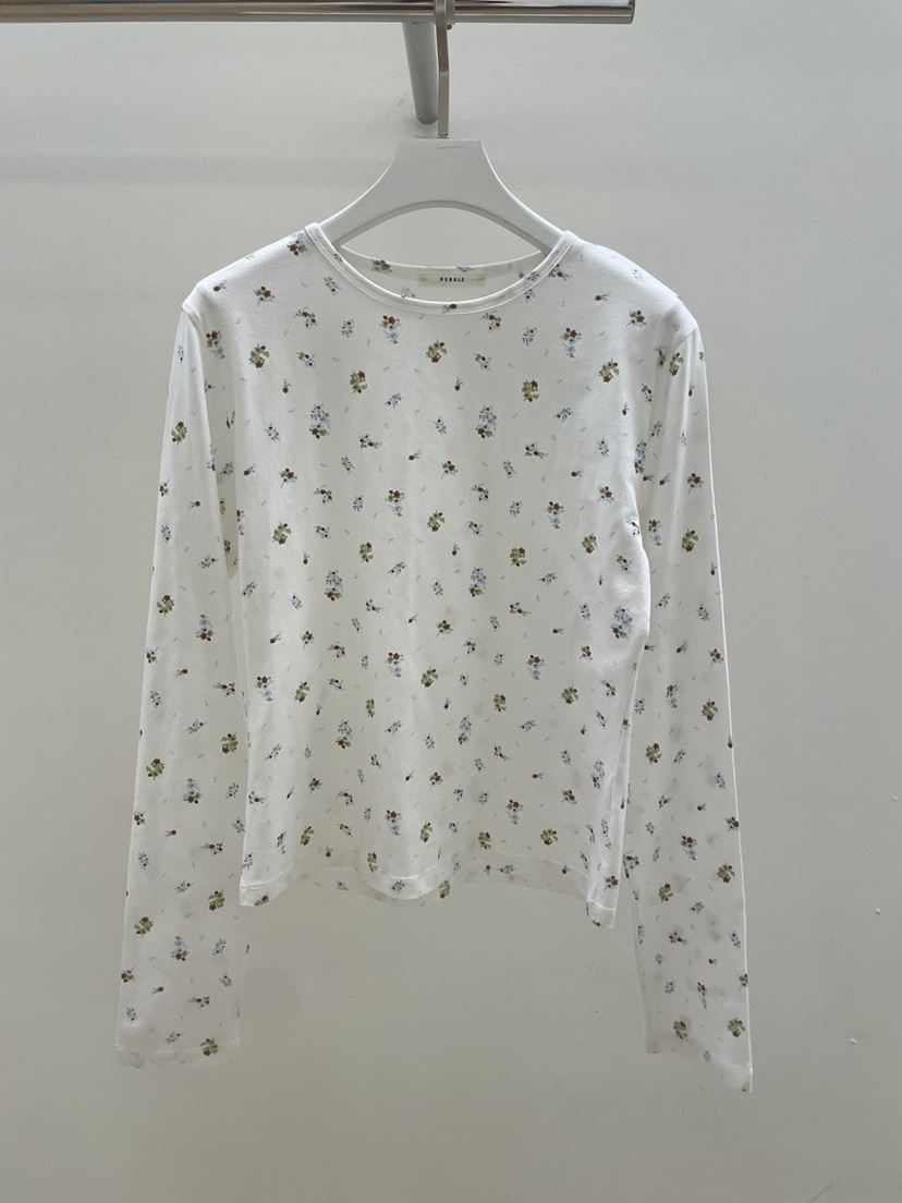 PEBBLE東大門代購女士新款時尚26春夏真品推薦熱賣長袖T恤PEBBLE長袖T恤