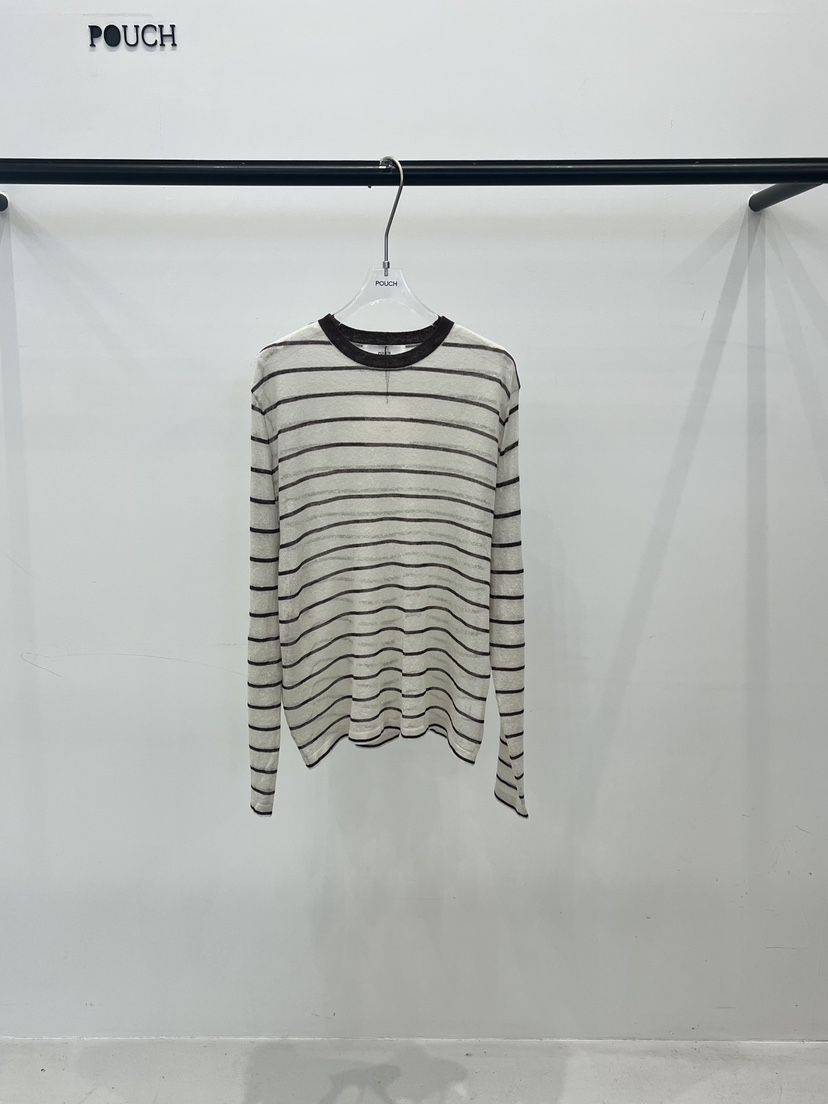 POUCH韓國直郵女士新款時尚熱賣休閑人氣職業推薦針織衫條紋POUCH針織衫