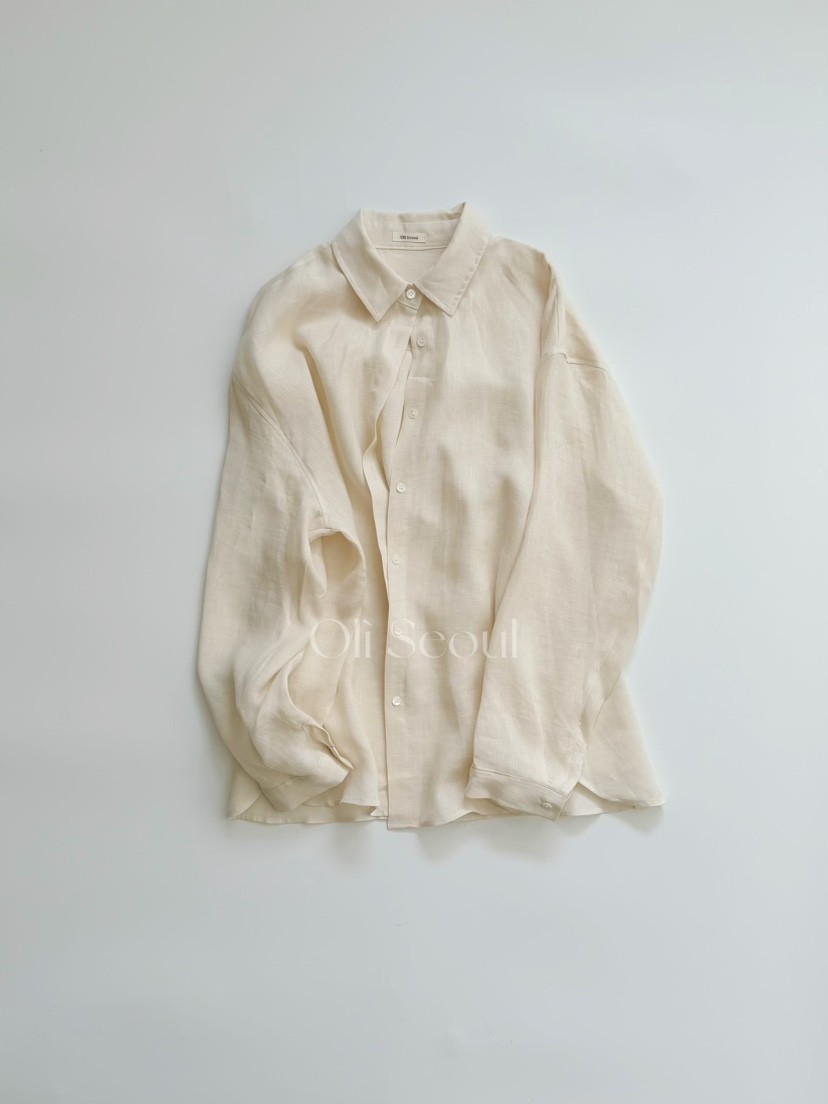 OLI SEOUL韓國直郵女士新品休閑熱賣襯衫蕾絲衫絲質亞麻OLI SEOUL襯衫/蕾絲衫