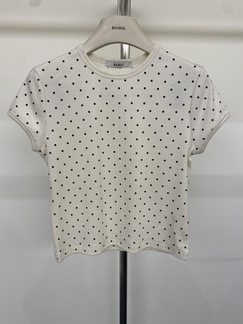 BANUL韓國直郵女裝新款時尚26春夏休閑熱賣人氣推薦T恤羅紋BANULT恤
