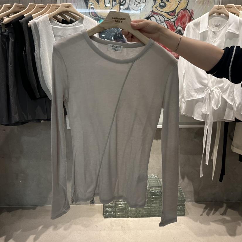 LAMAGIEPIE/LAMAGIE GREY韓國直郵女士新品職業長袖T恤LAMAGIEPIE/LAMAGIE GREY長袖T恤