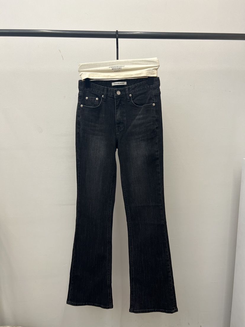 UNANSWERED-MYSTERY/FIFO韓國代購女裝新款職業牛仔褲喇叭UNANSWERED-MYSTERY/FIFO牛仔褲