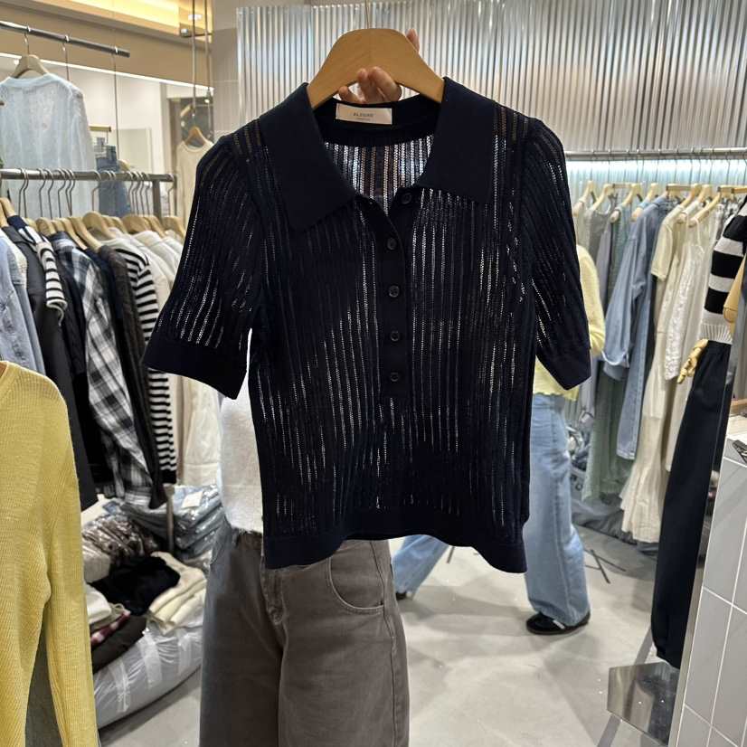 ALEGRE東大門代購女裝新款休閑人氣職業真品26春夏針織衫透明ALEGRE針織衫