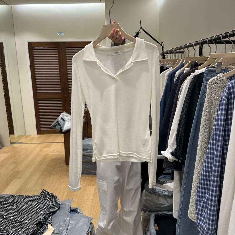 GILLI韓國直郵女士新款時尚26春夏人氣職業休閑長袖T恤天絲GILLI長袖T恤