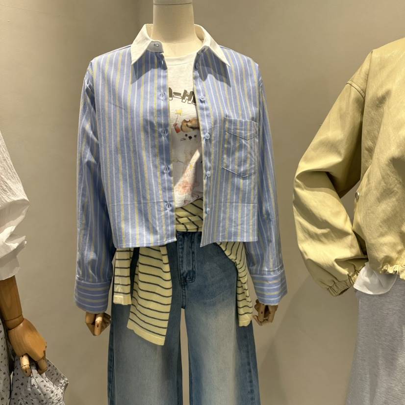 Color B東大門實拍女士新款熱賣時尚推薦人氣襯衫蕾絲衫Color B襯衫/蕾絲衫