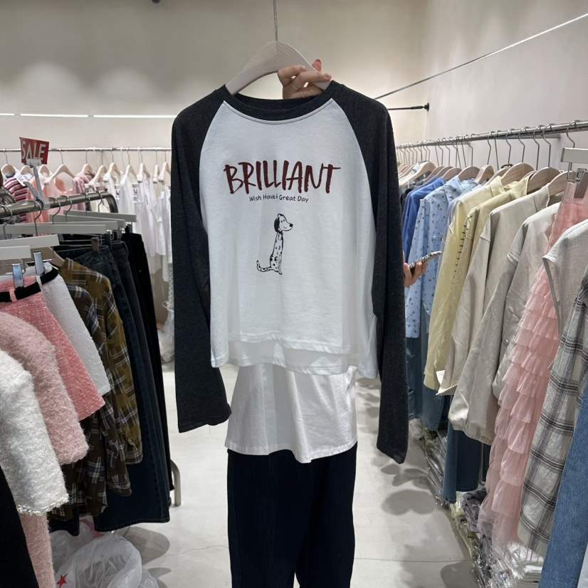 Color B東大門直郵女士新品真品休閑人氣熱賣推薦長袖T恤Color B長袖T恤