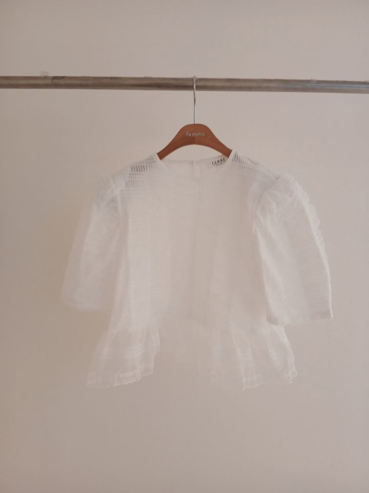 FEMME韓國直郵實拍女裝新款休閑時尚人氣熱賣襯衫蕾絲衫蕾絲FEMME襯衫/蕾絲衫