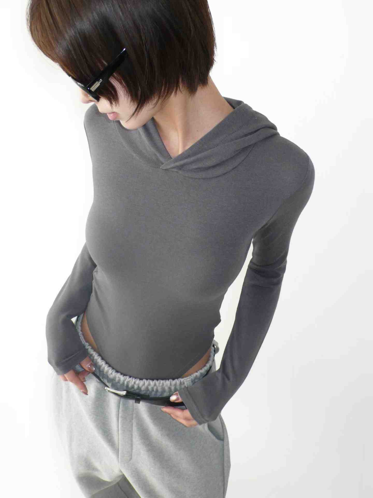 BUSTLING韓國直郵女士新品熱賣休閑人氣26春夏長袖T恤連帽BUSTLING長袖T恤