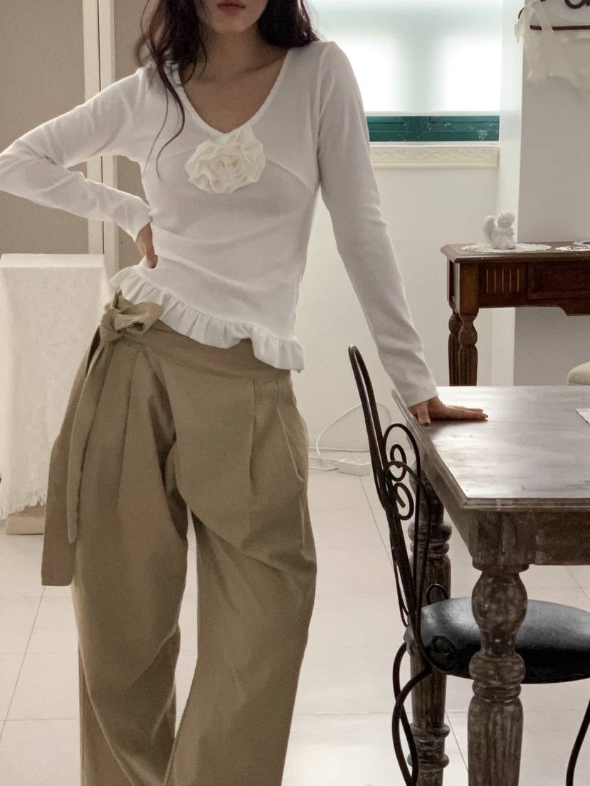 SUNDER MARKET韓國直郵實拍女士新品休閑人氣26春夏長袖T恤SUNDER MARKET長袖T恤