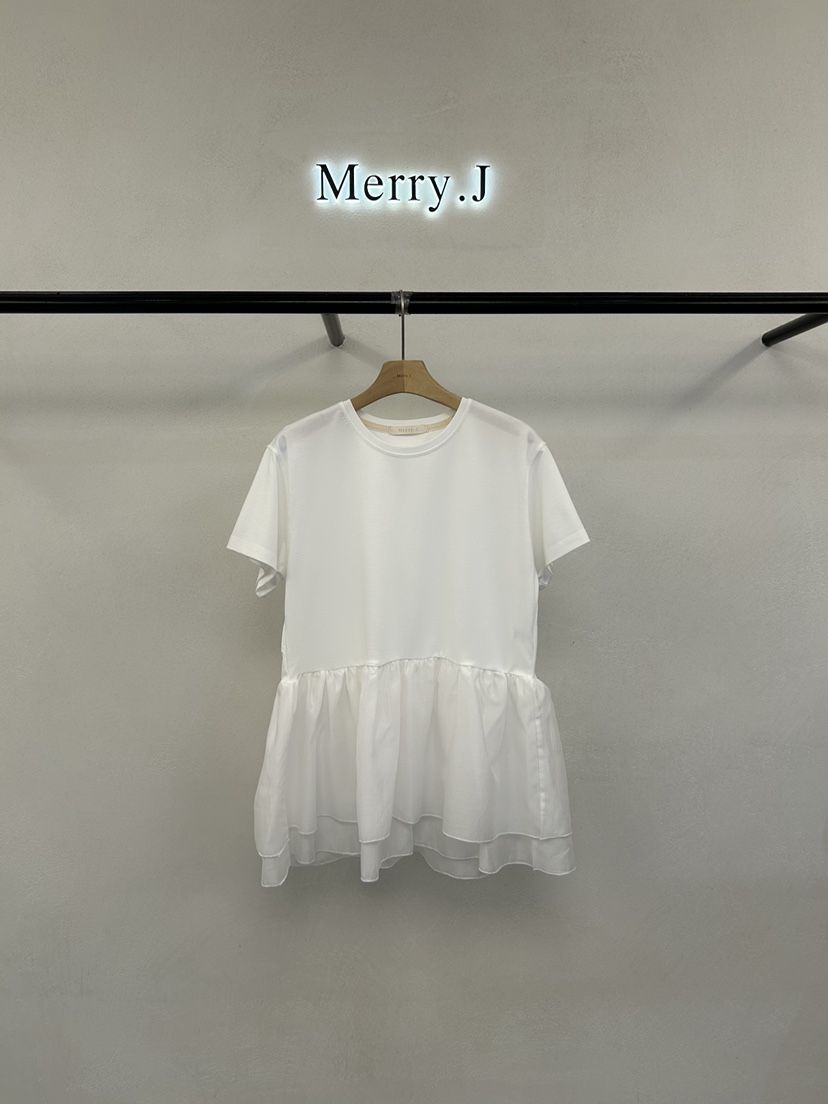 MERRY-J韓國直郵女士新款熱賣時尚26春夏襯衫蕾絲衫歐根紗MERRY-J襯衫/蕾絲衫