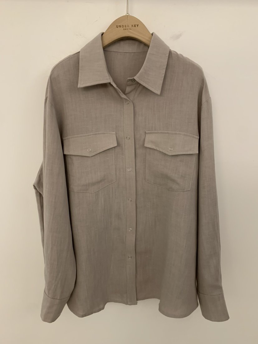 UNDER KEY韓國直郵女裝新品熱賣時尚26春夏襯衫蕾絲衫亞麻布UNDER KEY襯衫/蕾絲衫