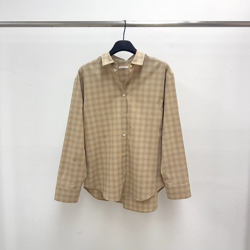 RIVER韓國直郵實拍女裝新品休閑26春夏職業襯衫蕾絲衫格紋WATER/RIVER襯衫/蕾絲衫