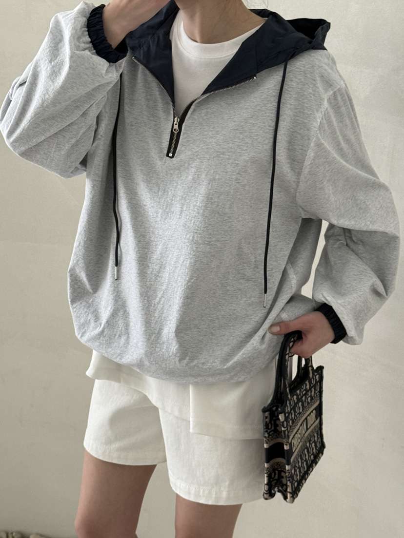 DEMAR韓國代購女裝新款休閑推薦衛衣兩面穿連帽衫拉鏈雙面DEMAR衛衣