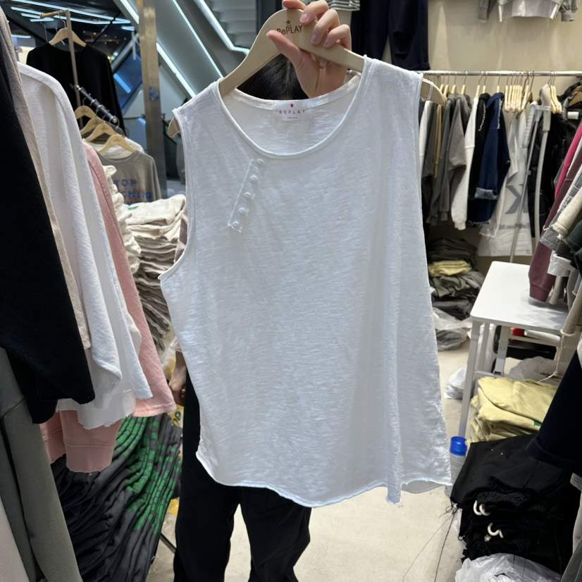 REPLAY東大門直郵女裝新品人氣職業26春夏休閑吊帶背心紐扣REPLAY吊帶/背心