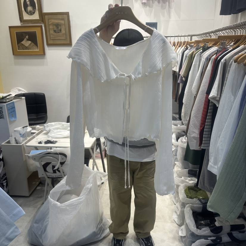 MODS-Q東大門實拍女士新品人氣休閑時尚襯衫蕾絲衫雪紡開衫MODS-Q襯衫/蕾絲衫