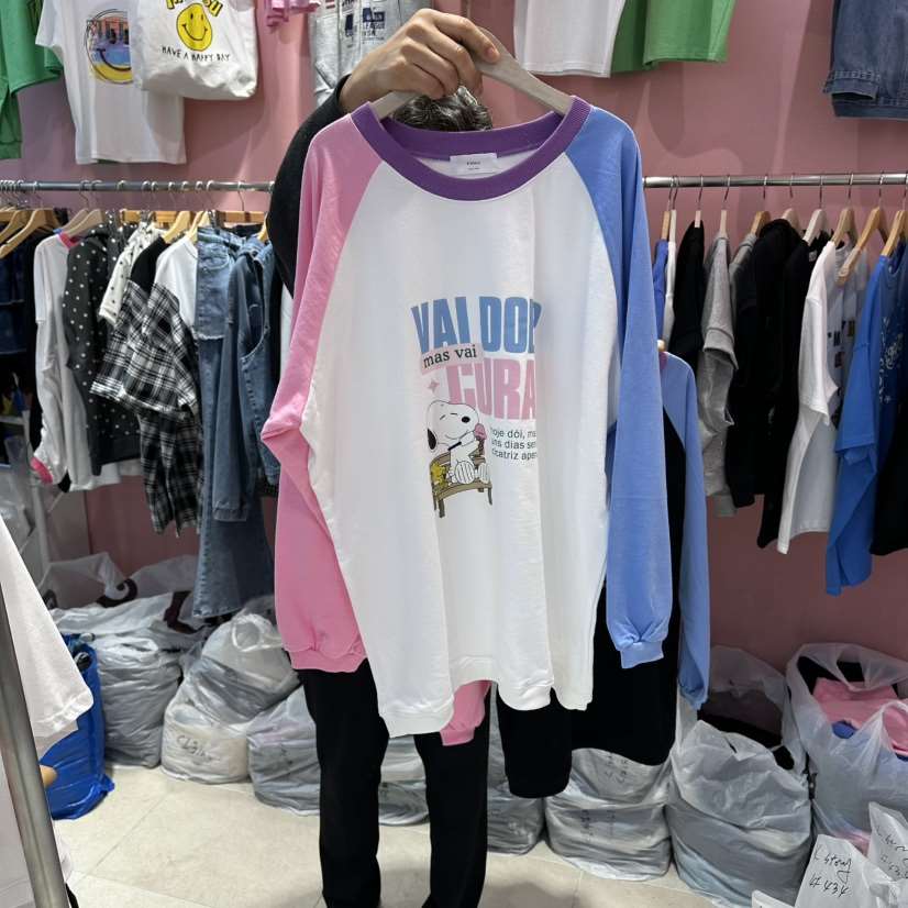 K STORY東大門實拍女士新品26春夏時尚人氣長袖T恤史努比K STORY長袖T恤