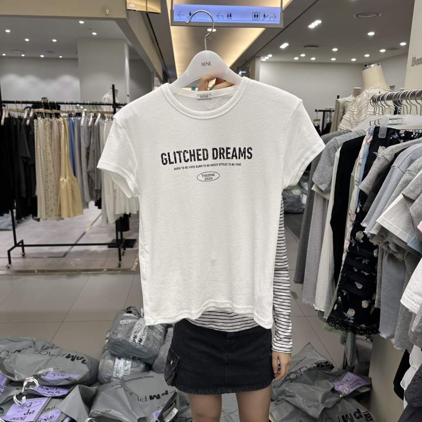 BENE韓國直郵女士新款休閑真品26春夏推薦職業人氣熱賣T恤BENET恤