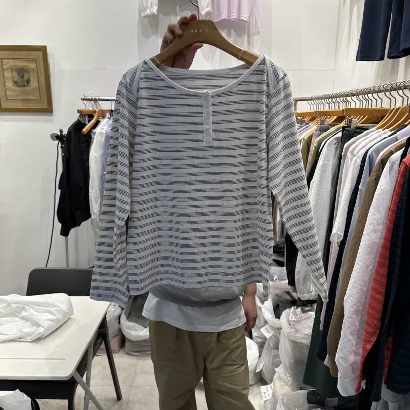 MODS-Q東大門代購女裝新款真品推薦時尚休閑長袖T恤條紋MODS-Q長袖T恤