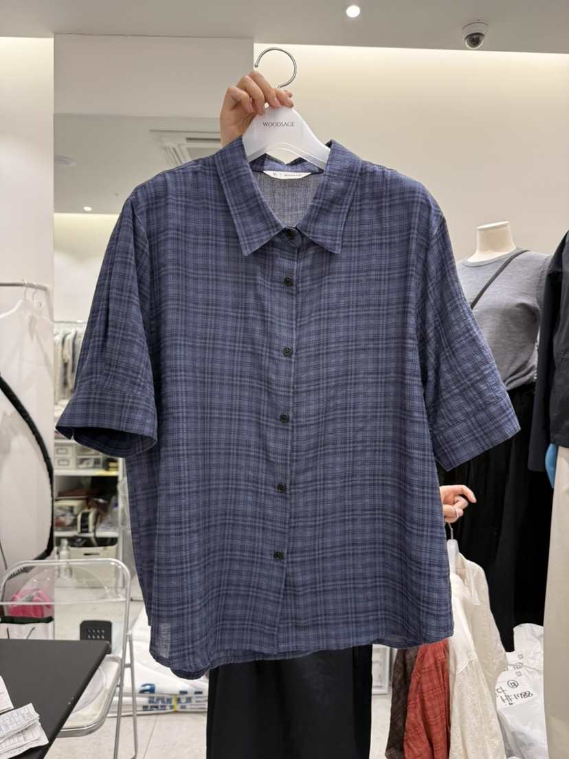WOOD SAGE韓國代購女裝新款推薦熱賣26春夏襯衫蕾絲衫格子WOOD SAGE襯衫/蕾絲衫