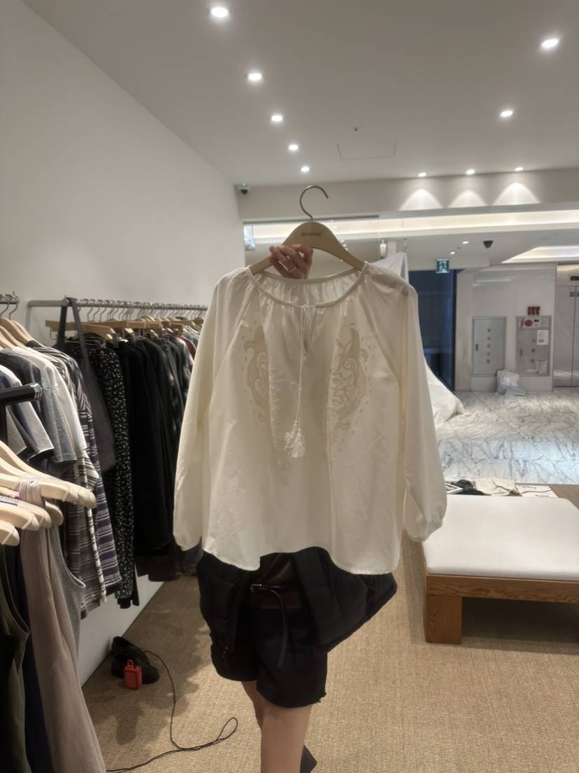 SELF SERVICE韓國直郵女士新品推薦職業襯衫蕾絲衫刺繡流蘇SELF SERVICE襯衫/蕾絲衫