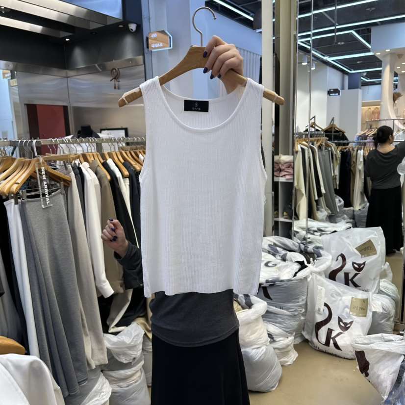 SANS東大門實拍女裝新品26春夏熱賣人氣推薦吊帶背心羅紋SANS吊帶/背心